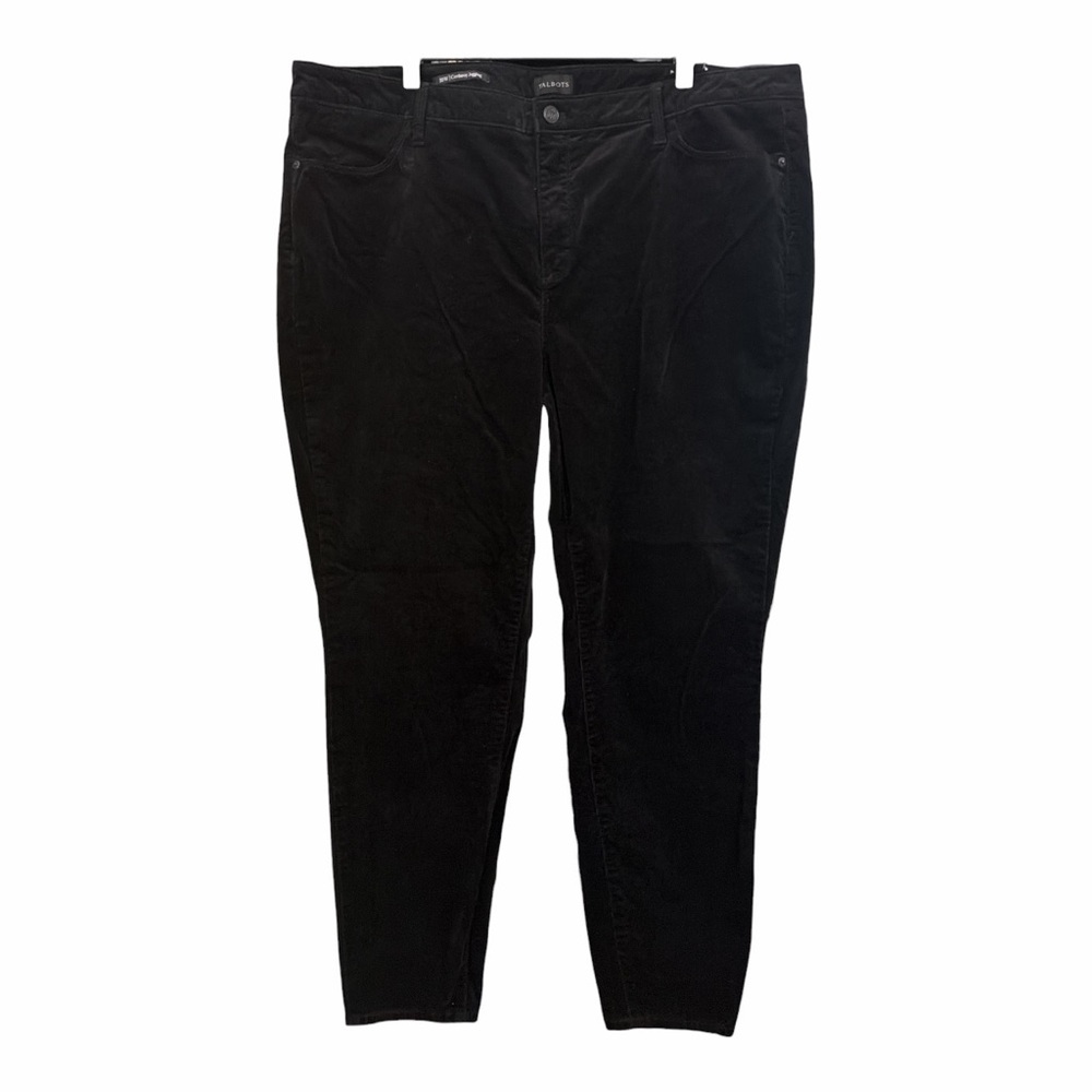 Talbots Black Corduroy Jeggings 20W Capsule Wardrobe Skinny‎ BS2